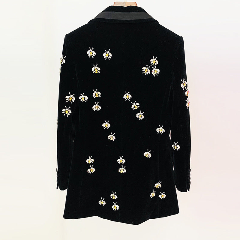 Popular Fashion Bee Diamond Beaded Veet Blazers