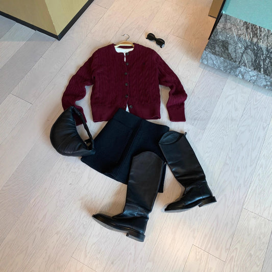 Women's Autumn Pony Embroidered Twist Knitted Classic Sweaters