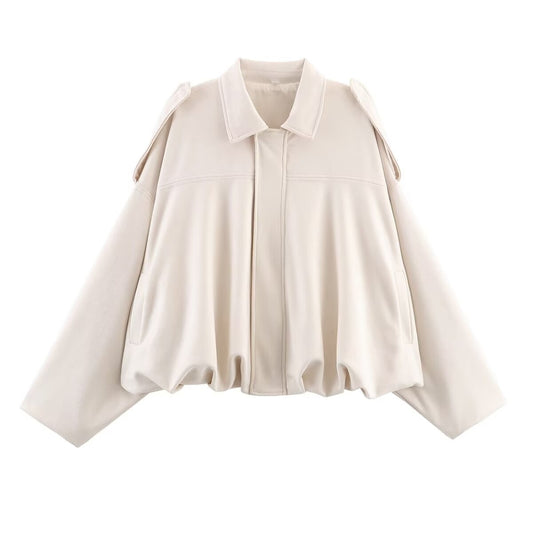 Women's Autumn Suede Textured With Pockets Baseball Jackets