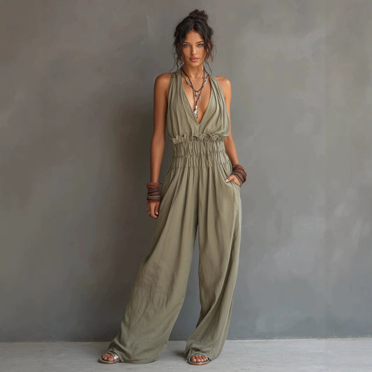 Women's Summer French Beach Vacation Afternoon Tea Women's Jumpsuit/clothing