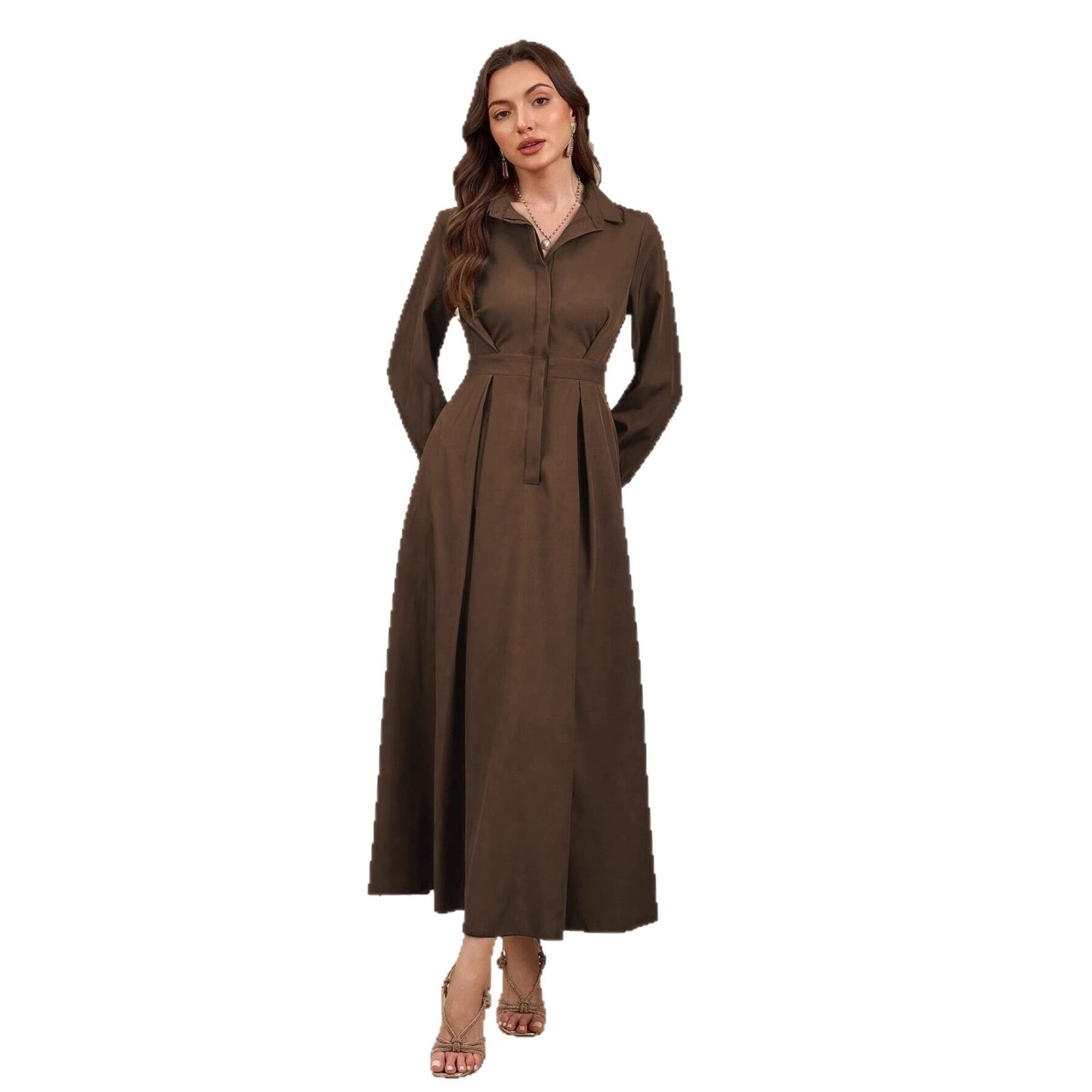 Women's Sleeve Fashion Elegant Big Hem Business Dress