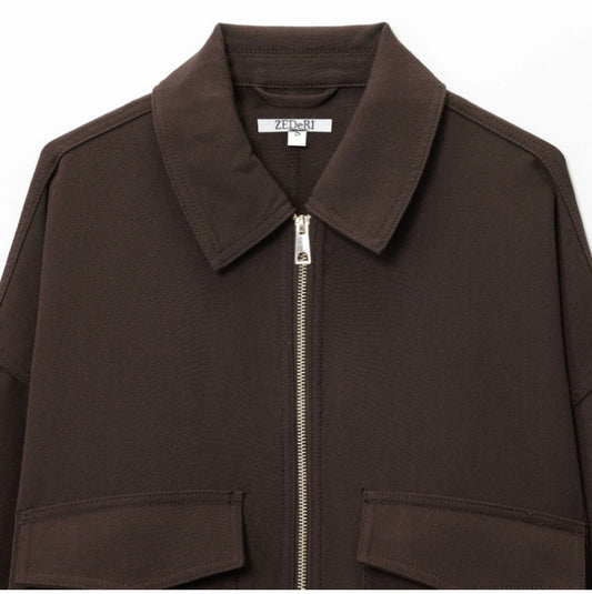 Women's Casual Loose Fitting Pocket Decoration Jackets