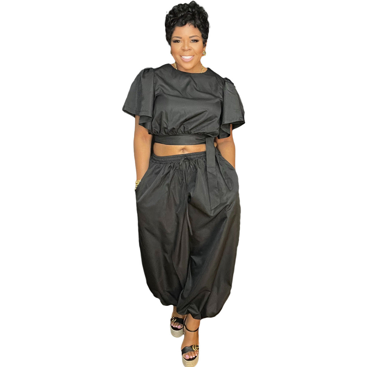 Women's Fashion Sports Street Hipster Two-piece Set Suits