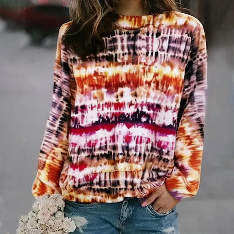 Women's Pattern Pullover Casual Loose Long Sleeve Sweaters