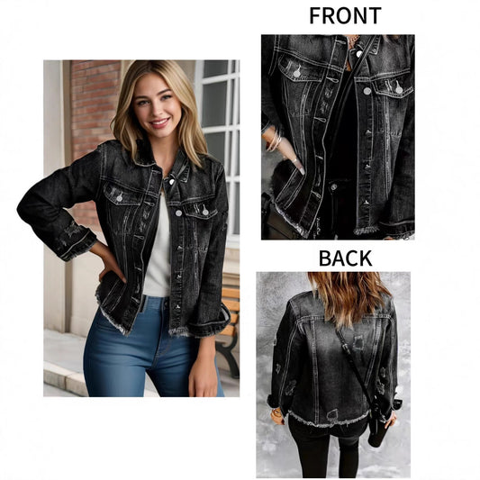 Latest Smoky Gray Long Sleeve Ragged Jackets