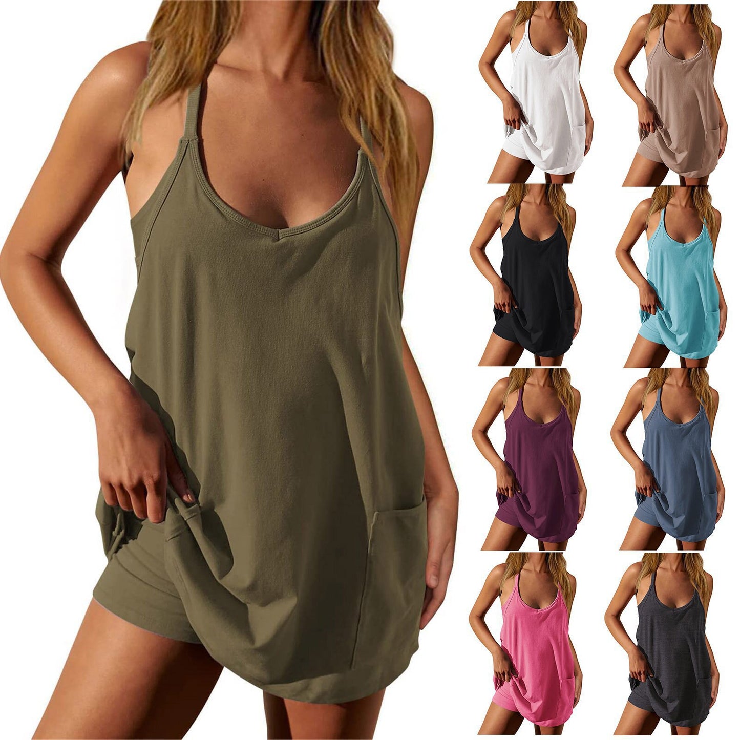 Slouchy Women's Summer Casual Sling One-piece Suits