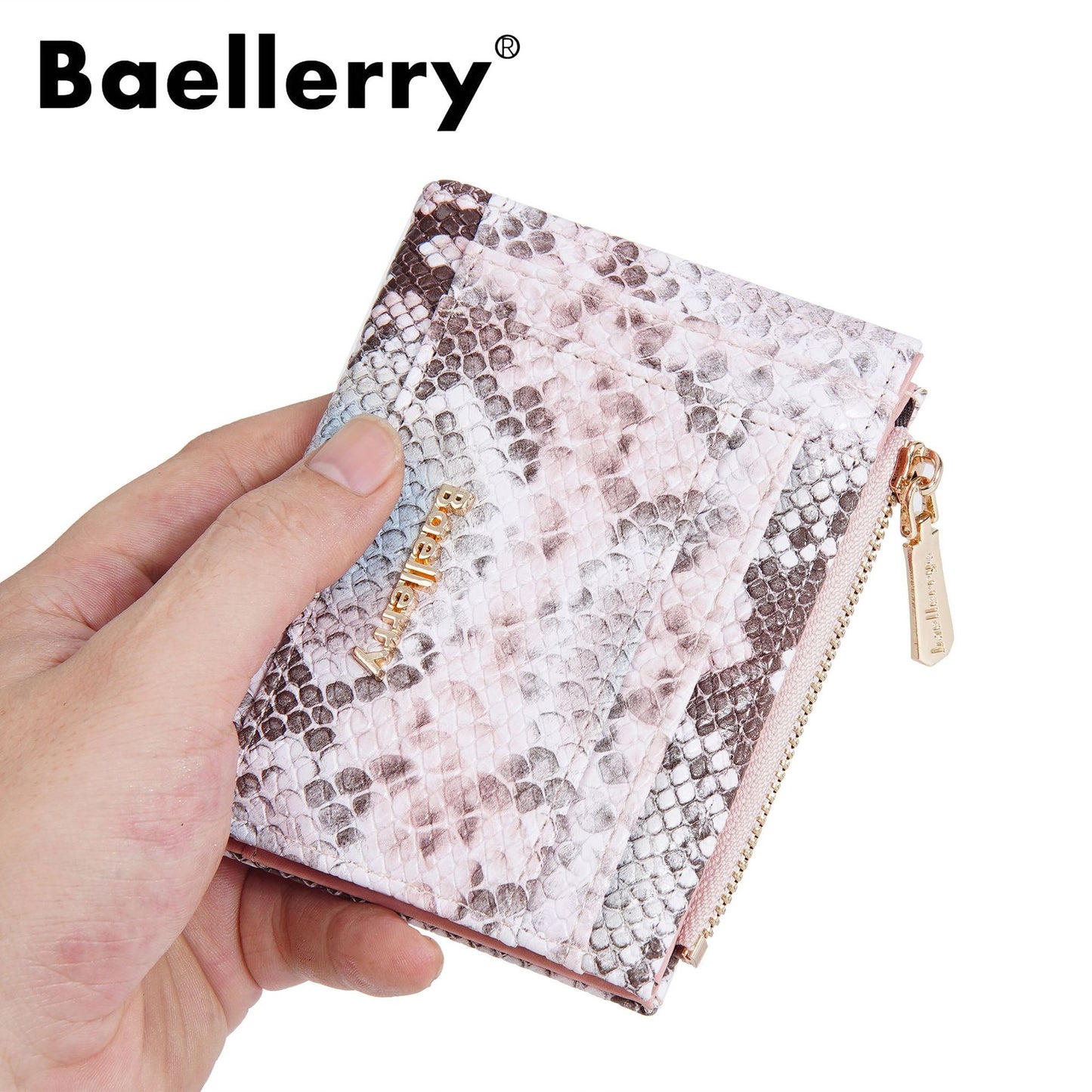 Women's High-grade Snake Pattern Multiple Slots Zipper Ladies Wallets