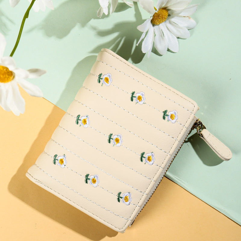 Women's Stylish Minimalist Embroidery Mini Creative Ladies Wallets