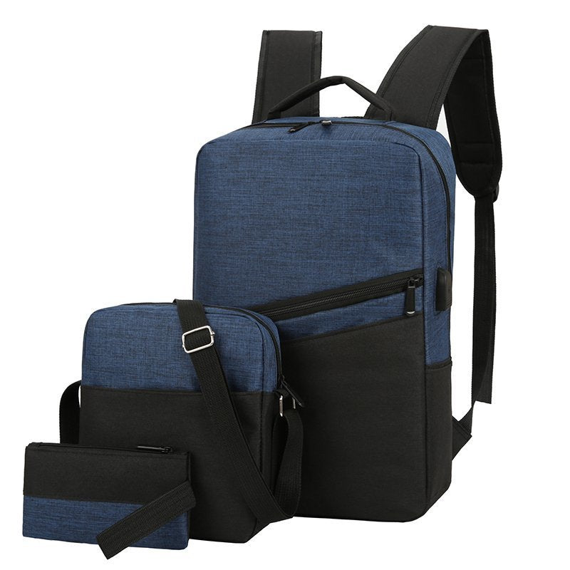 Fashion Three-piece Set Man Pair Korean Backpacks