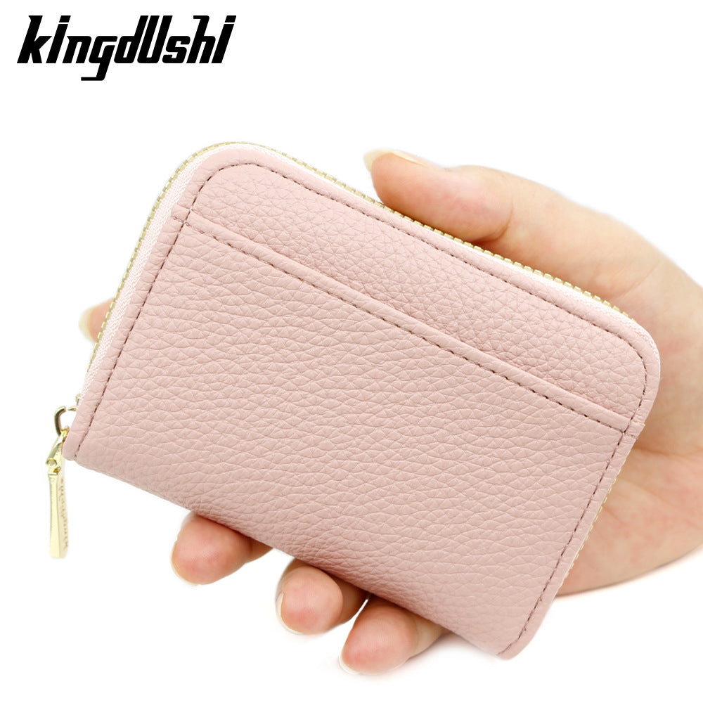 Simple Soft Lychee Pattern Large Surface Card Holder