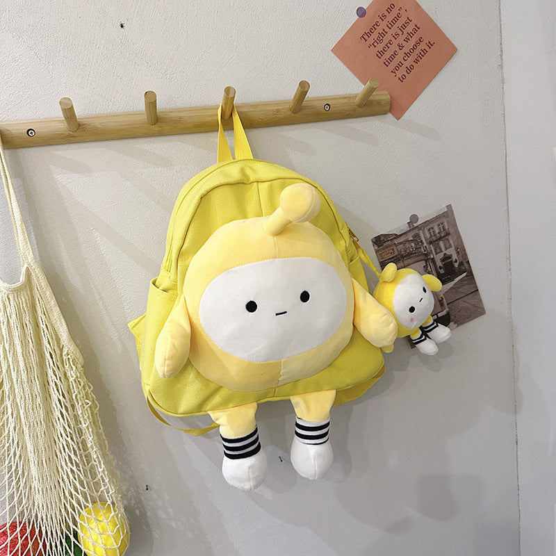 Cartoon Cute Canvas Female Egg Puff Backpacks