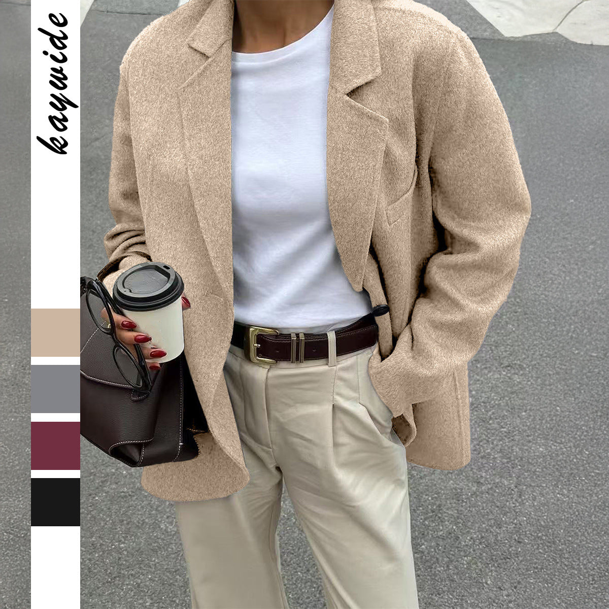 Pretty Charming Women's Casual Solid Color Coats