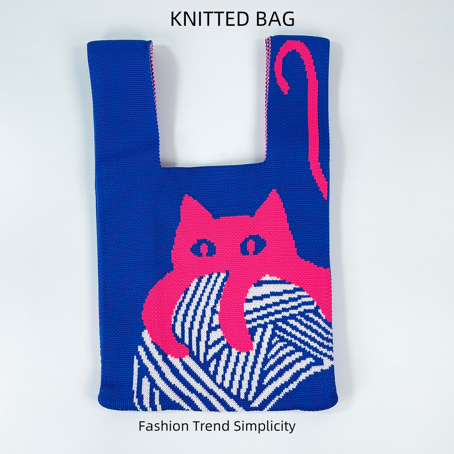 Women's Flower Knitted Large Capacity Totes Wrist Handbags