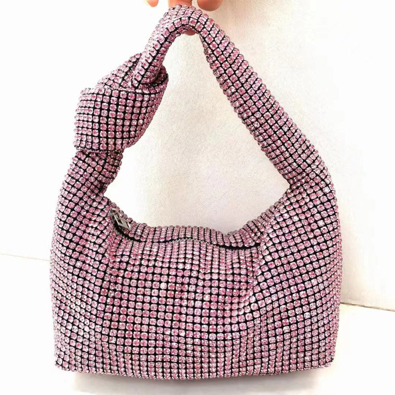 Women's Design Diamond Full Underarm Knotted Dinner Bags