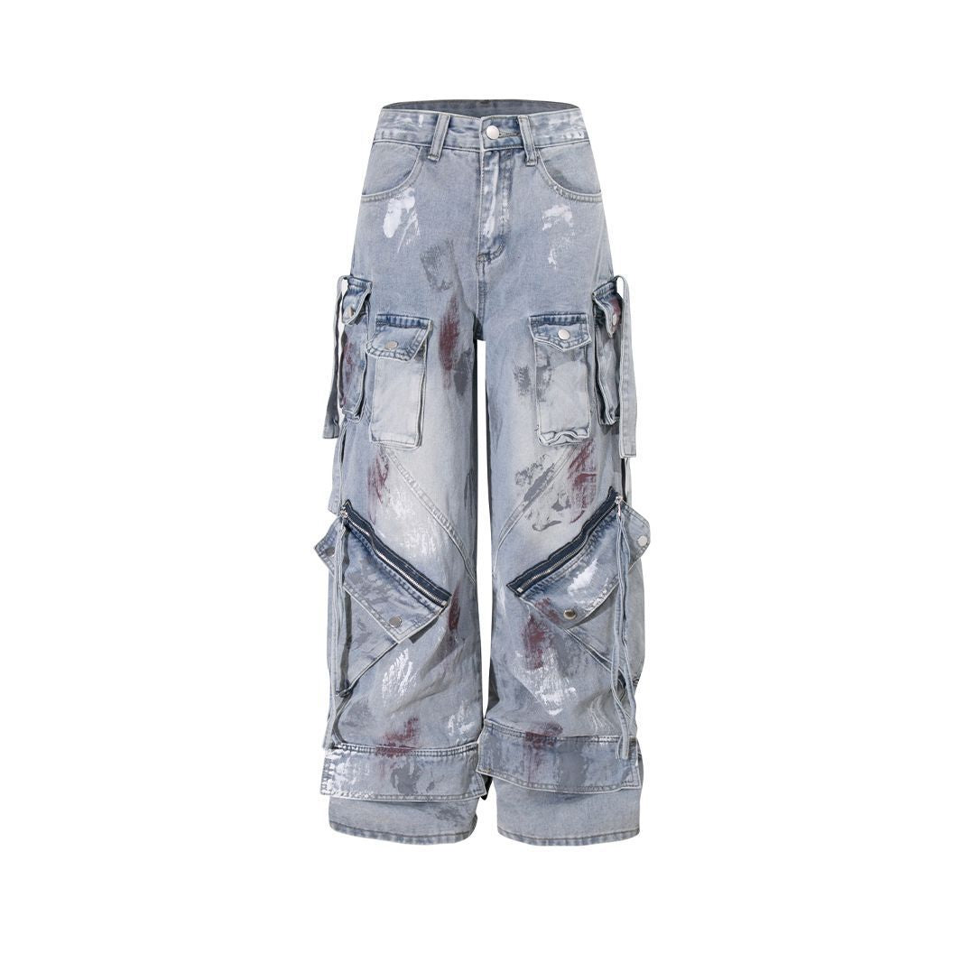 Beauty Retro High Street Loose Design Jeans