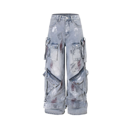 Beauty Retro High Street Loose Design Jeans
