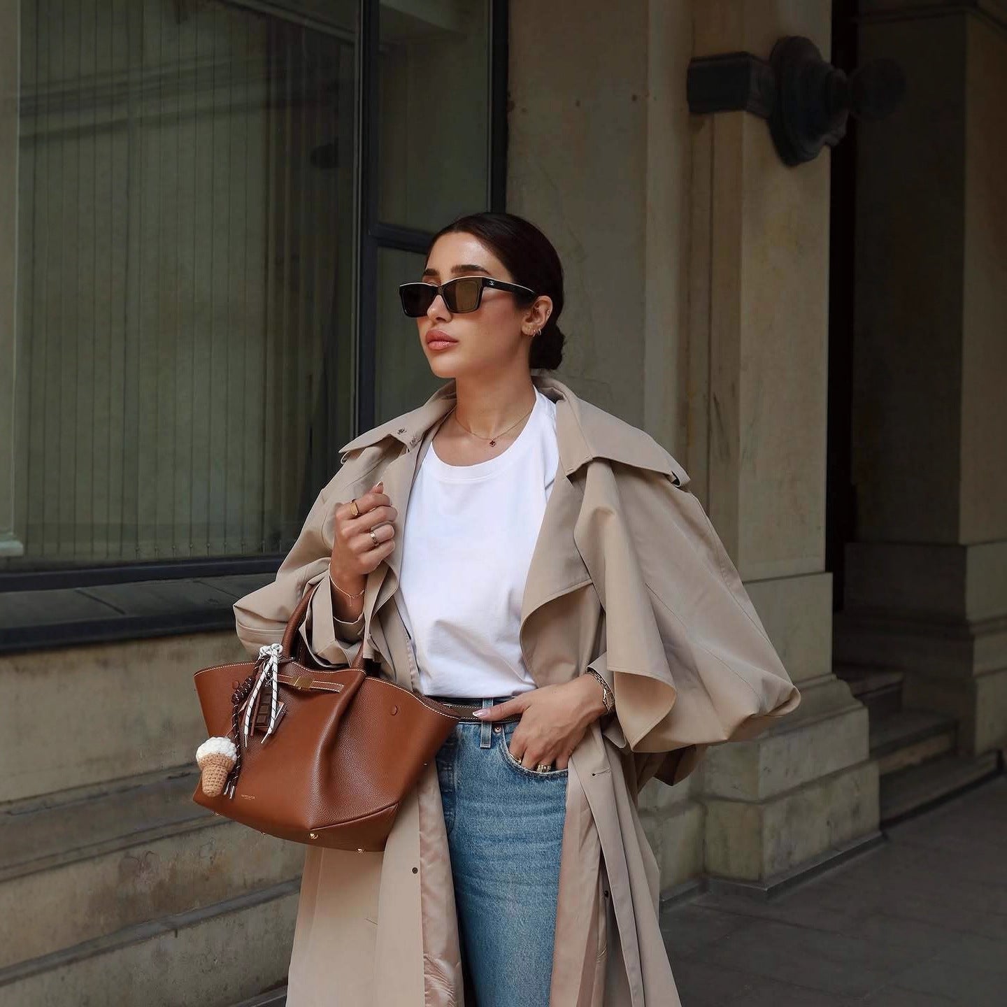 Women's Shawl Sleeve Adjustment Interface Belt Extended Coats