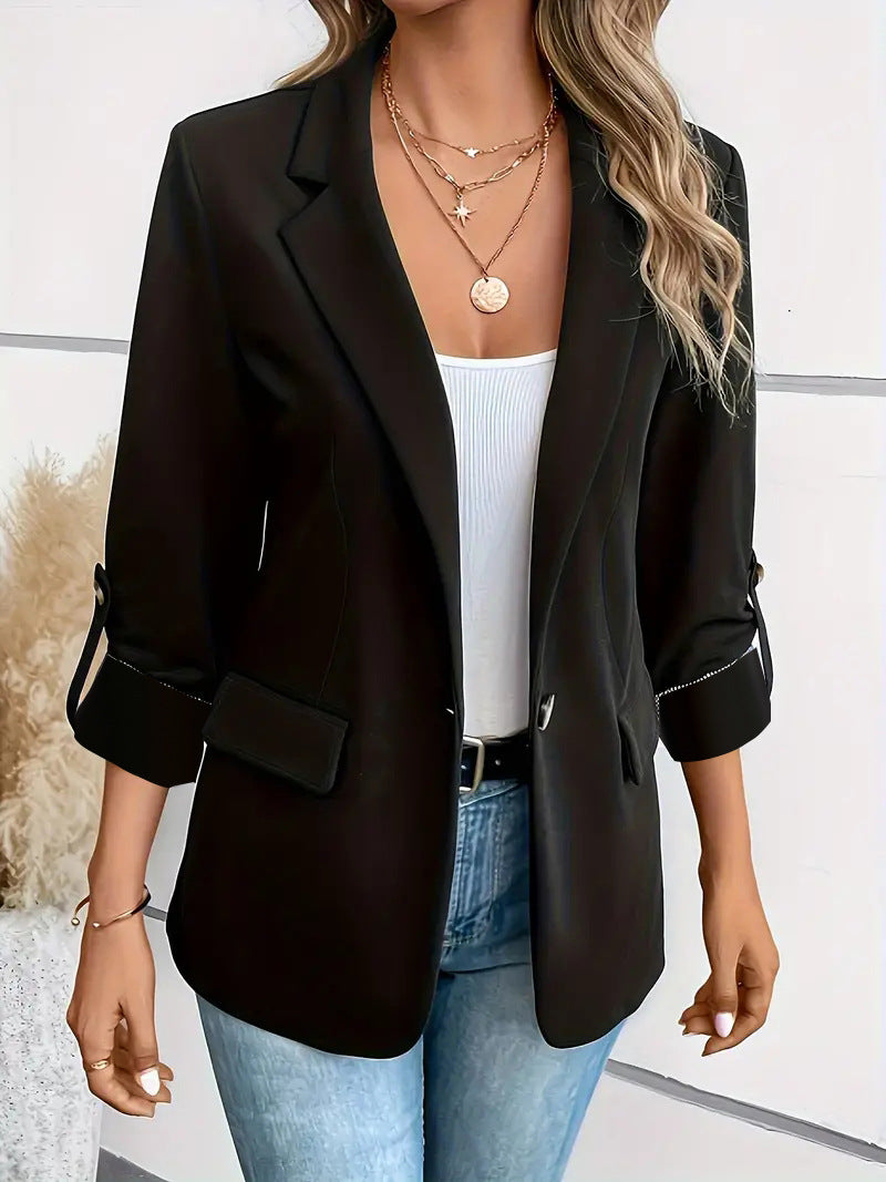 Women's Fashionable Solid Color Long Sleeve Suits