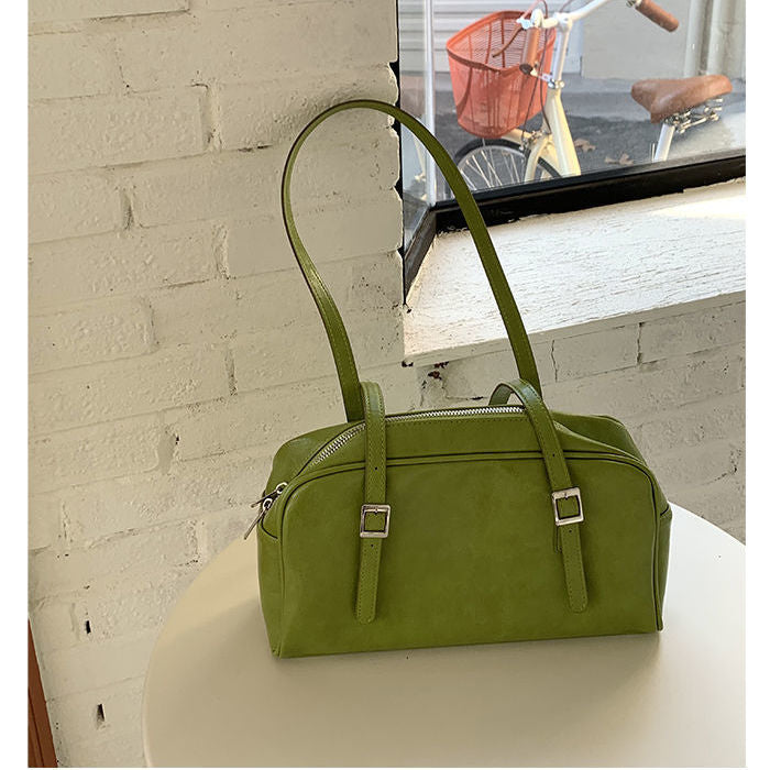 Women's Waxed Leather Underarm Leisure Large Capacity Shoulder Bags