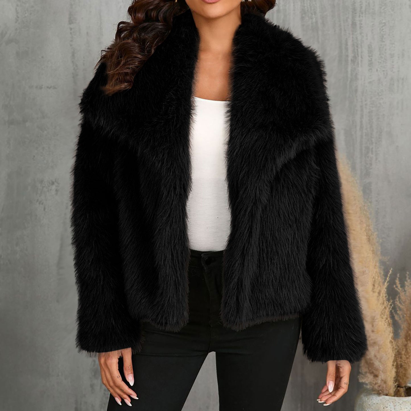 Women's Fur Large Lapel Faux Fashion Fox Coats