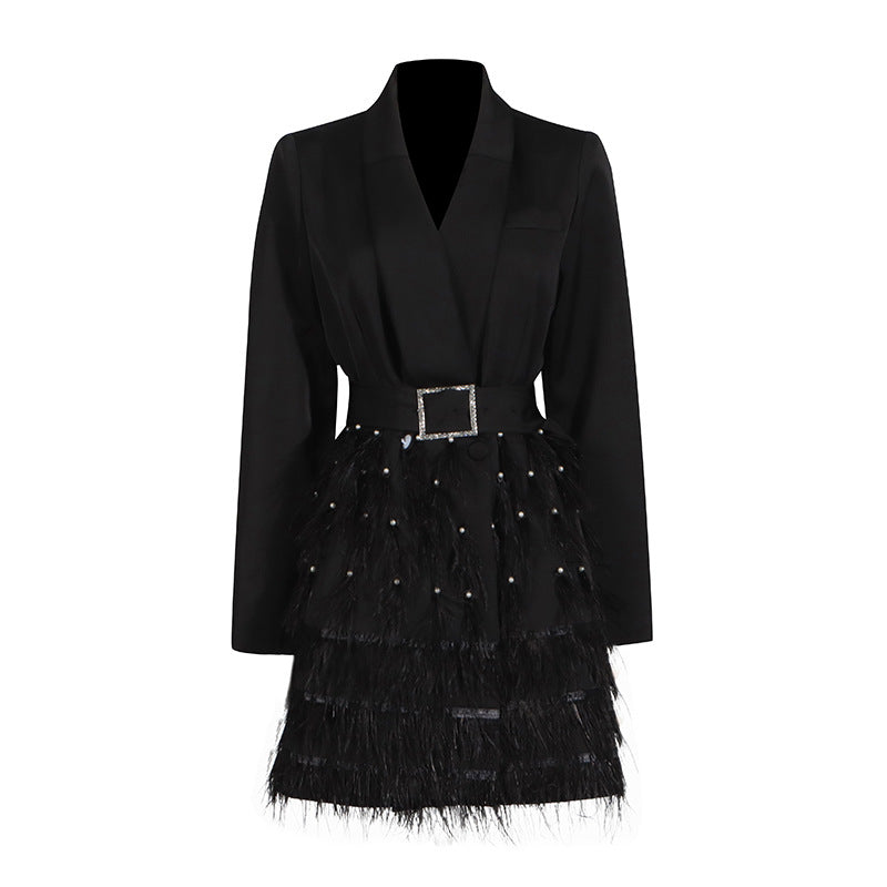 Fashionable Commute Style Dress High-grade Beaded Dresses