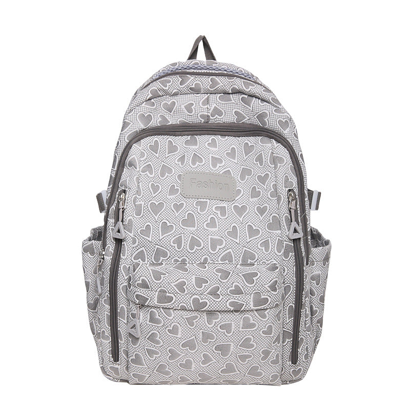 Good-looking Large Capacity Heart Printing Fresh Middle School Students' Schoolbags