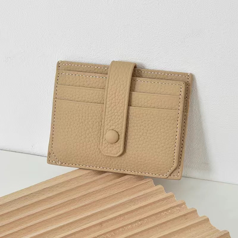 Women's & Men's & Korean Thin Exquisite Leather Cover Card Holder