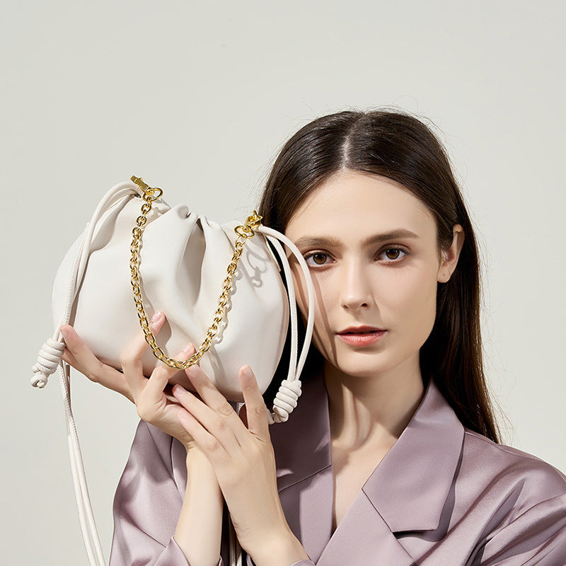 Korean Genuine Leather Cloud Cowhide Chain Bags