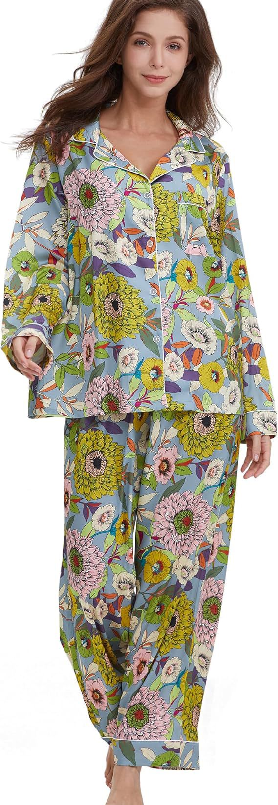 Women's Cuban Collar Trendy Fashion Puzzle Printed Suits
