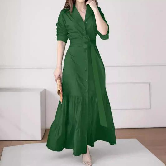 Women's Temperament Bohemian Exotic Vacation Printed Mid-length Dresses