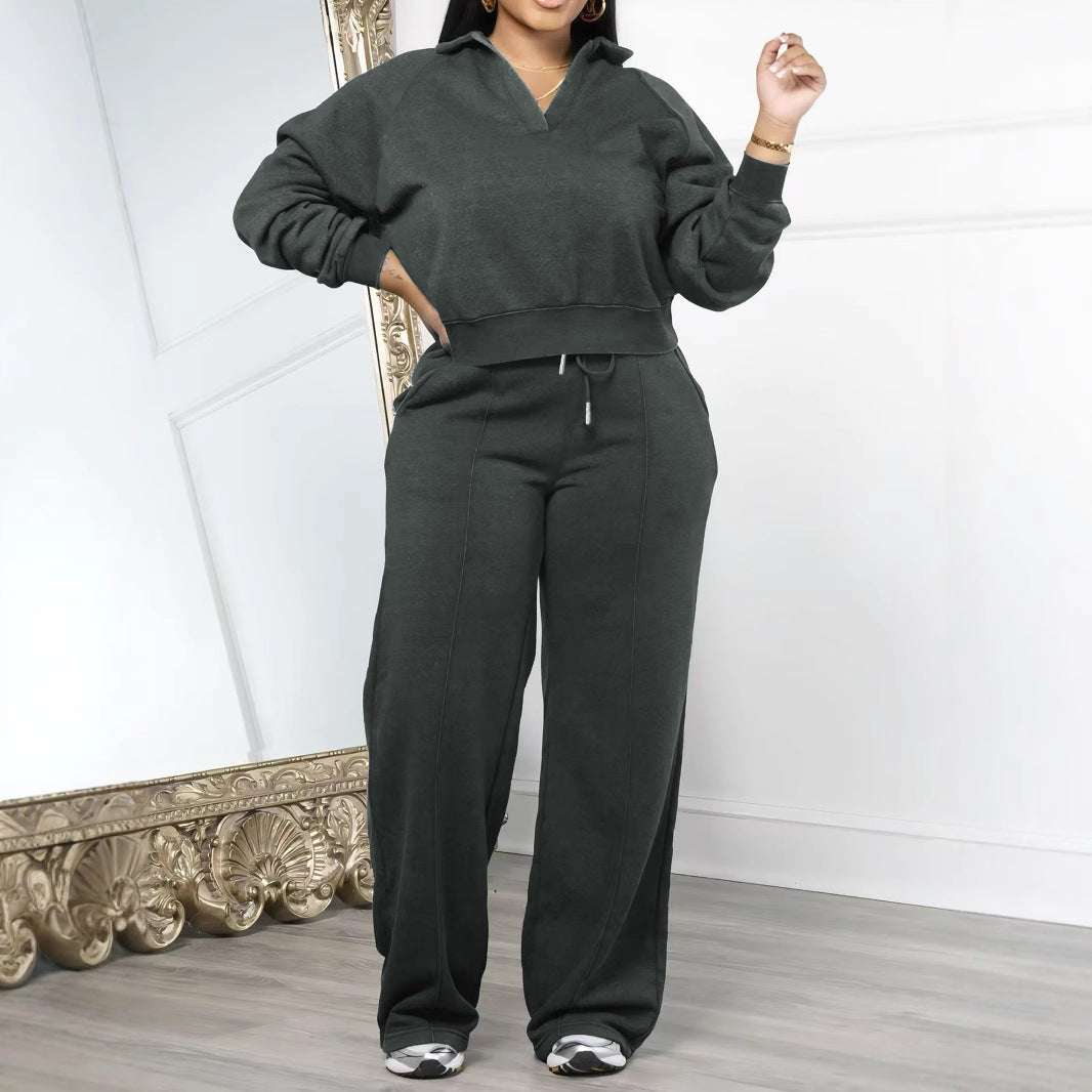 Women's Personality Fashion Casual Loose Solid Color Out Suits