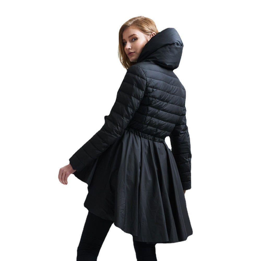 Women's Graceful Hooded Fashion Design White Down Jackets