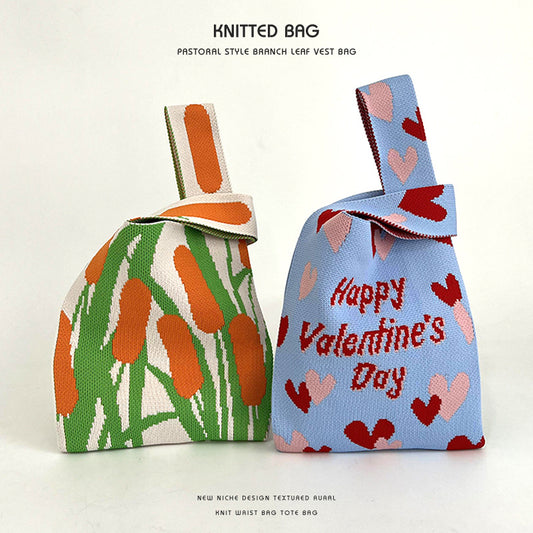 Women's Knitted Vest Versatile Large Capacity Commuter Handbags