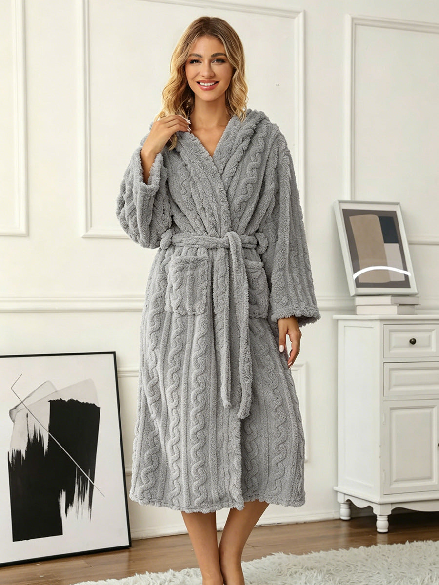 Women's Warm Thickened Jacquard Long Sleeve Pajamas Women's Sweater, Sweater