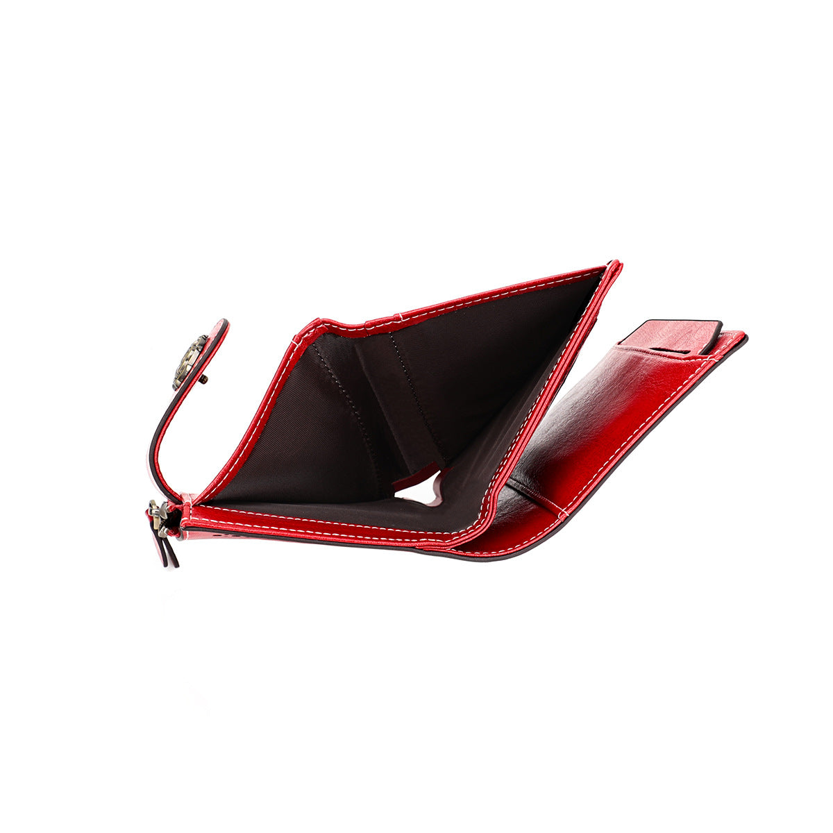 Women's Swiping Short Retro Oil Wax Skin Coin Purses