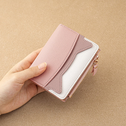 Women's Fashion Korean Mini Thin Contrast Color Card Holder