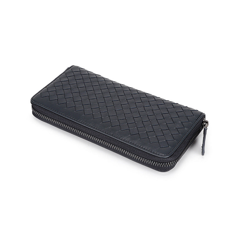 Women's & Men's & Sheepskin Hand-woven Long Korean Style Fashion Ladies Wallets
