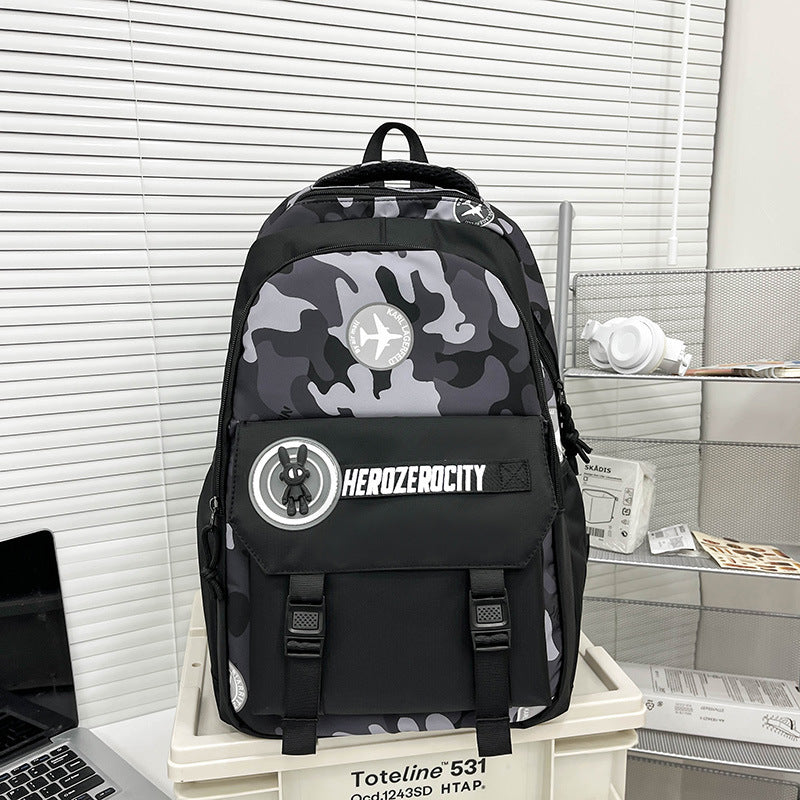 Large Capacity Camouflage Junior High Leisure Middle School Students' Schoolbags