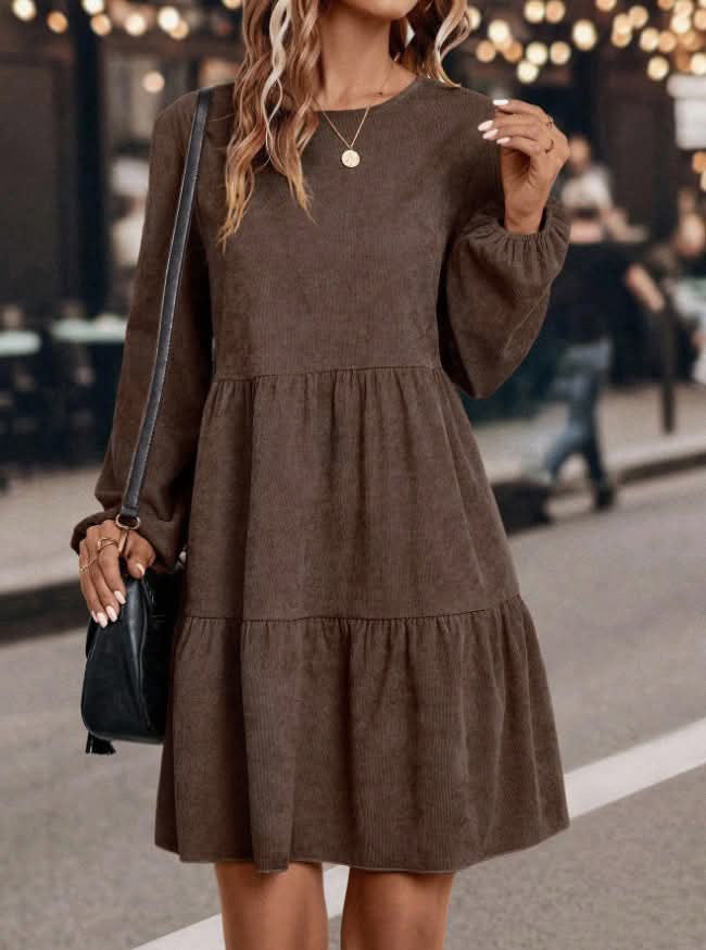 Women's Retro Gentle Style Autumn Corduroy Dress