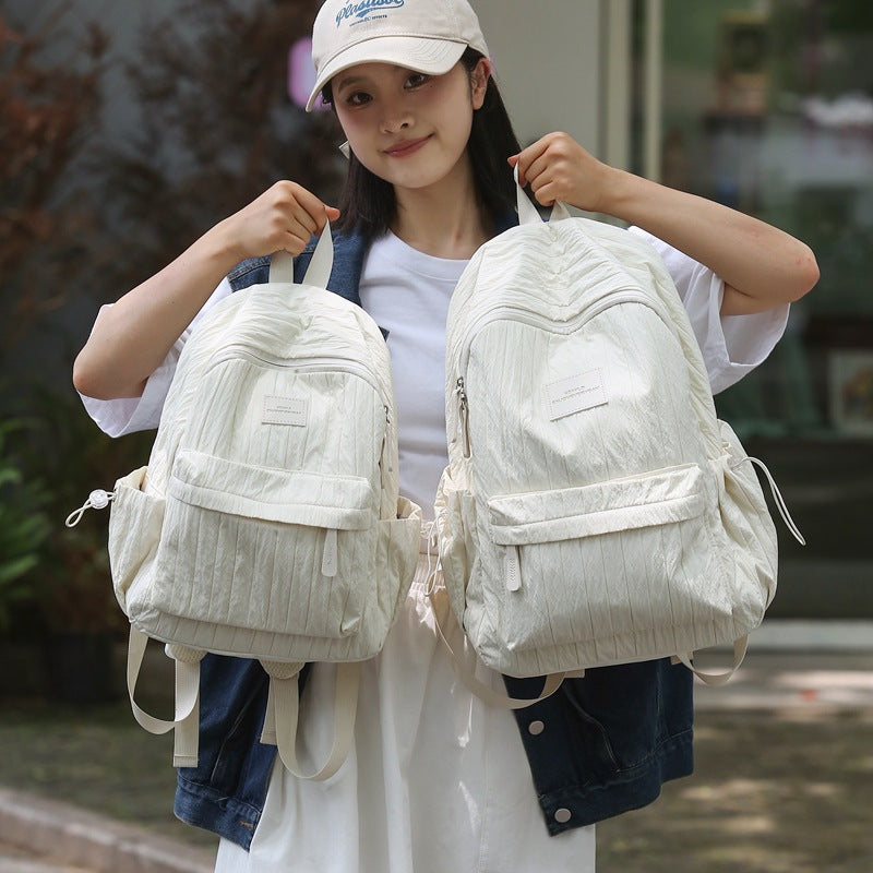 Good-looking Solid Color College Minimalist Preppy Middle School Students' Schoolbags