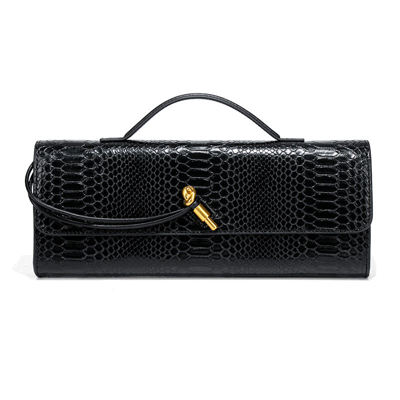 Women's High-grade Hand-held Dinner Horizontal Fashion Stone Pattern Baguette Handbags