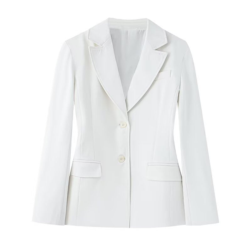Women's Selection Belt Padded Shoulder Slim Fit Blazers