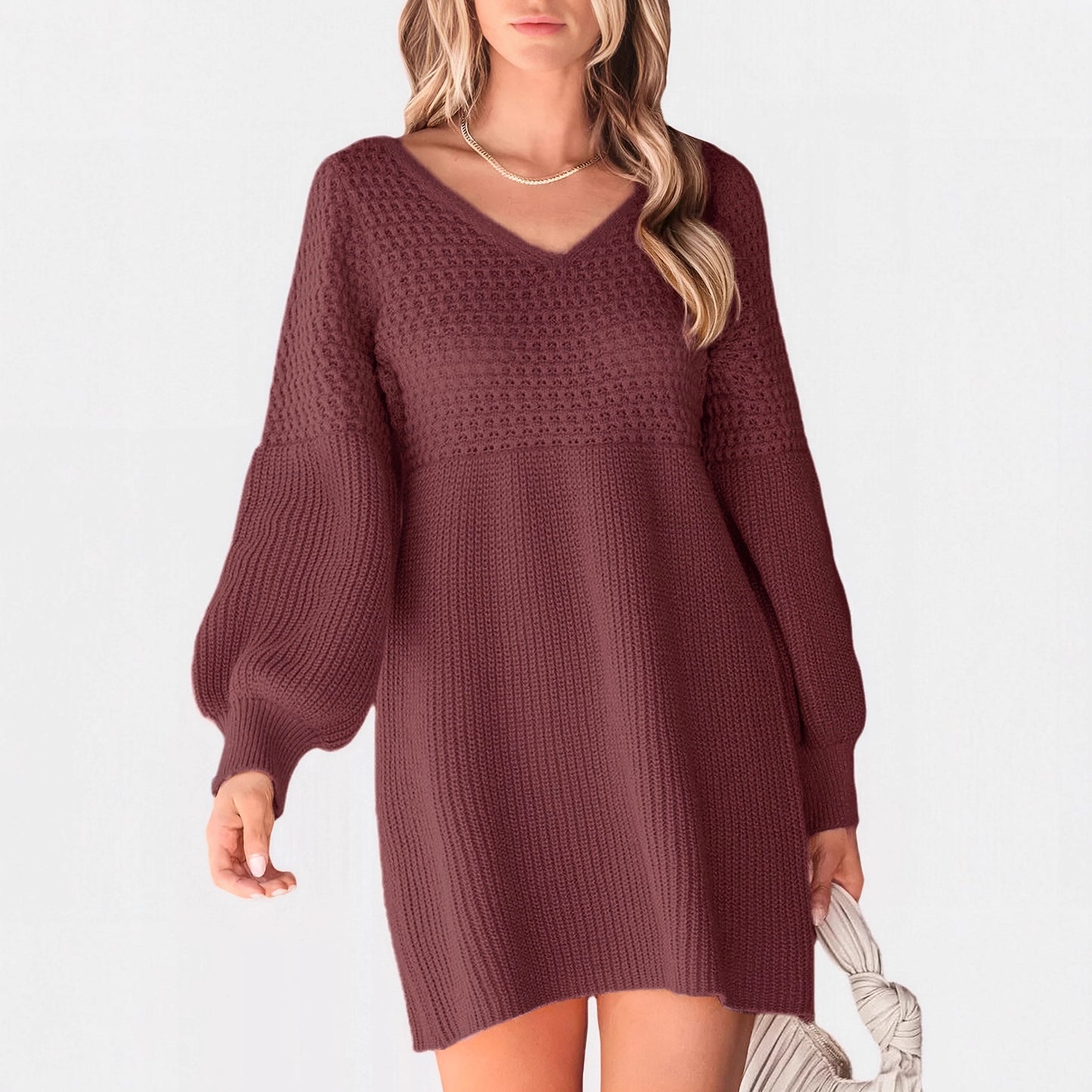 Retro Pullover Lantern Sleeve Idle Style Sweaters