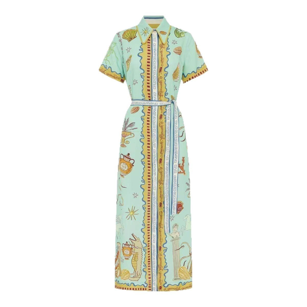 Iti Lantern Sleeve Casual Fashion Linen Dresses