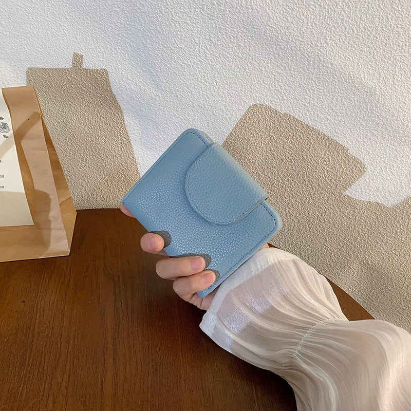 Simple Style Dopamine Color Matching Korean Ladies Wallets