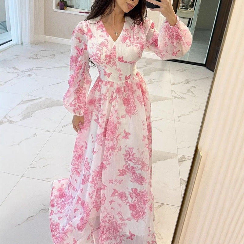 Summer High Waist Elegant French Slim Fit Long Dress