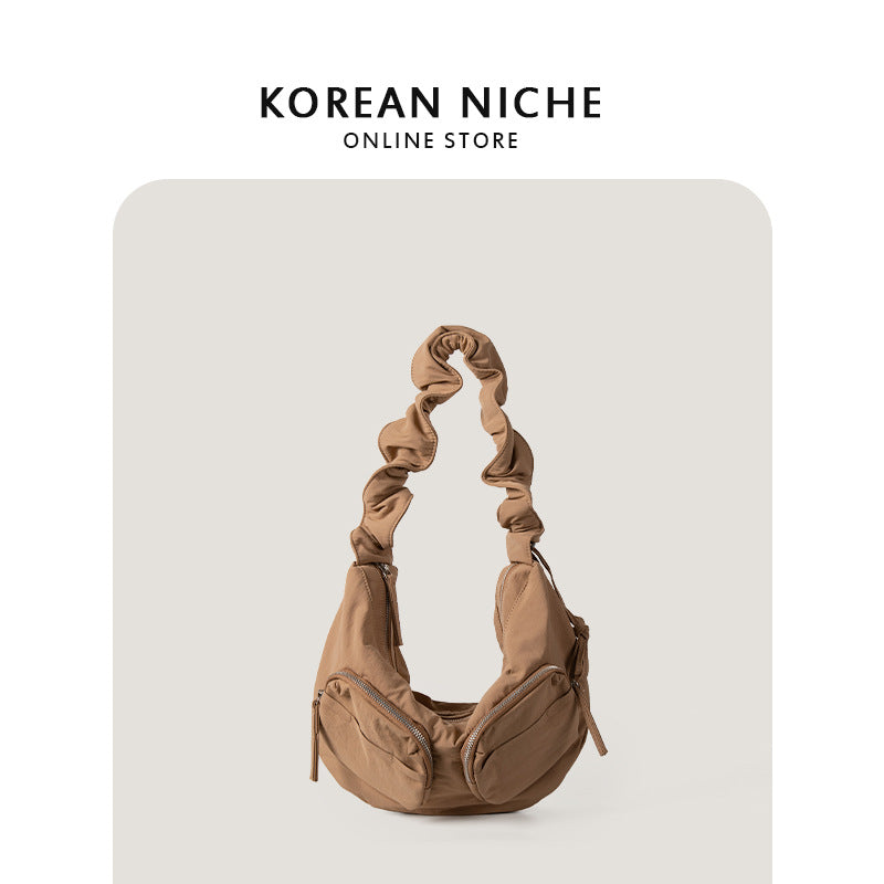 Korean Style Niche Drawstring Ruffle Cloud Handbags