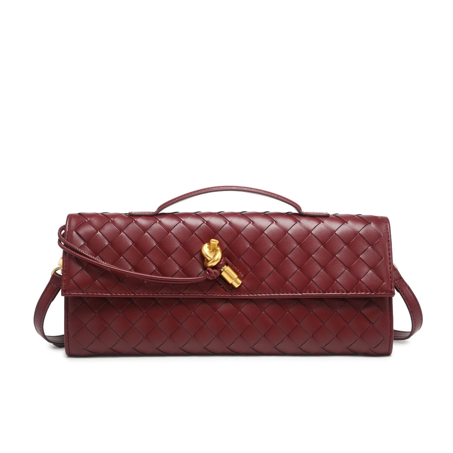 Woven Dinner Horizontal Baguette Advanced One Shoulder Bags