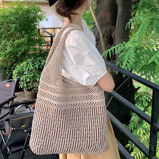 Women's Knitted Stylish Woven Niche Retro Woolen Shoulder Bags