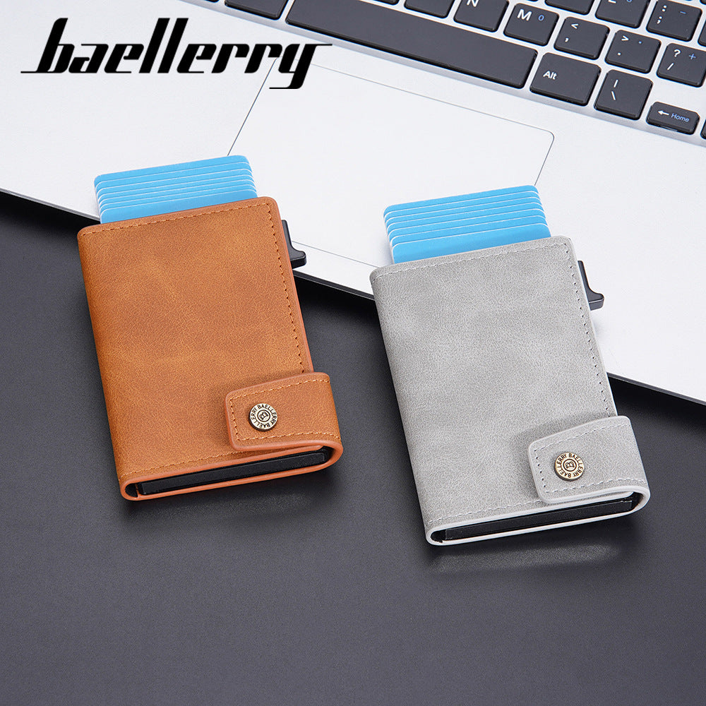 Men's Side Push Vintage Metal Aluminum Box Card Holder